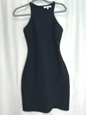 Elizabeth and James Bardot mini dress black sheath sleeveless size 2
